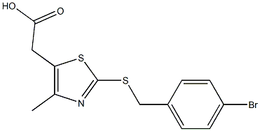 2-(2-{[(4-bromophenyl)methyl]sulfanyl}-4-methyl-1,3-thiazol-5-yl)acetic acid|