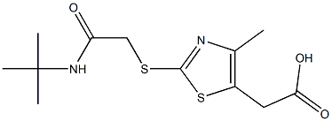 2-(2-{[(tert-butylcarbamoyl)methyl]sulfanyl}-4-methyl-1,3-thiazol-5-yl)acetic acid 结构式
