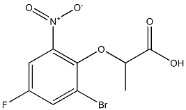 2-(2-bromo-4-fluoro-6-nitrophenoxy)propanoic acid Struktur