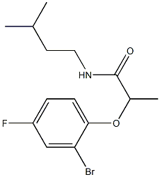 2-(2-bromo-4-fluorophenoxy)-N-(3-methylbutyl)propanamide Structure