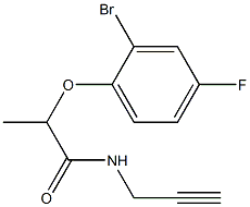 2-(2-bromo-4-fluorophenoxy)-N-(prop-2-yn-1-yl)propanamide 化学構造式