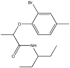 2-(2-bromo-4-methylphenoxy)-N-(pentan-3-yl)propanamide Structure