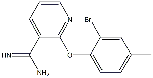 2-(2-bromo-4-methylphenoxy)pyridine-3-carboximidamide 化学構造式