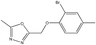 2-(2-bromo-4-methylphenoxymethyl)-5-methyl-1,3,4-oxadiazole Struktur