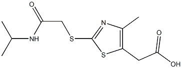 2-(4-methyl-2-{[(propan-2-ylcarbamoyl)methyl]sulfanyl}-1,3-thiazol-5-yl)acetic acid,,结构式