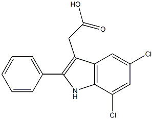 2-(5,7-dichloro-2-phenyl-1H-indol-3-yl)acetic acid Structure