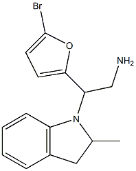2-(5-bromofuran-2-yl)-2-(2-methyl-2,3-dihydro-1H-indol-1-yl)ethan-1-amine Struktur