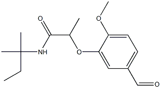 2-(5-formyl-2-methoxyphenoxy)-N-(2-methylbutan-2-yl)propanamide 化学構造式