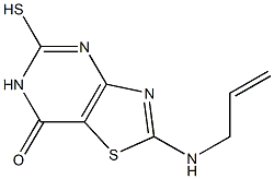 2-(allylamino)-5-mercapto[1,3]thiazolo[4,5-d]pyrimidin-7(6H)-one 化学構造式