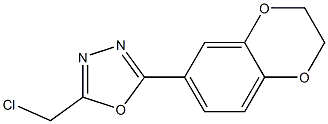 2-(chloromethyl)-5-(2,3-dihydro-1,4-benzodioxin-6-yl)-1,3,4-oxadiazole 化学構造式