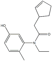 2-(cyclopent-2-en-1-yl)-N-ethyl-N-(5-hydroxy-2-methylphenyl)acetamide,,结构式