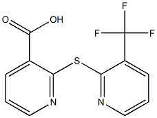 2-{[3-(trifluoromethyl)pyridin-2-yl]sulfanyl}pyridine-3-carboxylic acid Struktur