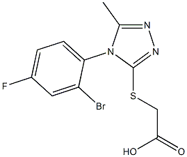 2-{[4-(2-bromo-4-fluorophenyl)-5-methyl-4H-1,2,4-triazol-3-yl]sulfanyl}acetic acid 化学構造式