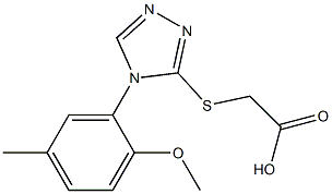 2-{[4-(2-methoxy-5-methylphenyl)-4H-1,2,4-triazol-3-yl]sulfanyl}acetic acid Struktur