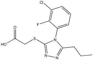 2-{[4-(3-chloro-2-fluorophenyl)-5-propyl-4H-1,2,4-triazol-3-yl]sulfanyl}acetic acid,,结构式