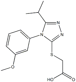 2-{[4-(3-methoxyphenyl)-5-(propan-2-yl)-4H-1,2,4-triazol-3-yl]sulfanyl}acetic acid,,结构式