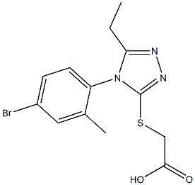 2-{[4-(4-bromo-2-methylphenyl)-5-ethyl-4H-1,2,4-triazol-3-yl]sulfanyl}acetic acid,,结构式