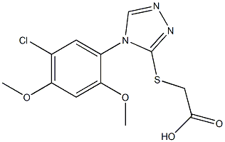 2-{[4-(5-chloro-2,4-dimethoxyphenyl)-4H-1,2,4-triazol-3-yl]sulfanyl}acetic acid 化学構造式