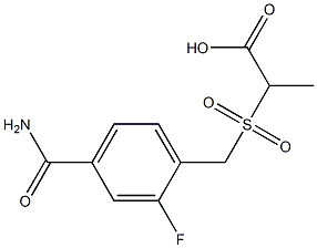 2-{[4-(aminocarbonyl)-2-fluorobenzyl]sulfonyl}propanoic acid Structure