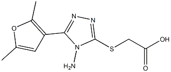 2-{[4-amino-5-(2,5-dimethylfuran-3-yl)-4H-1,2,4-triazol-3-yl]sulfanyl}acetic acid,,结构式