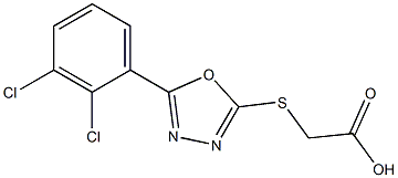 2-{[5-(2,3-dichlorophenyl)-1,3,4-oxadiazol-2-yl]sulfanyl}acetic acid 化学構造式