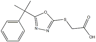 2-{[5-(2-phenylpropan-2-yl)-1,3,4-oxadiazol-2-yl]sulfanyl}acetic acid Struktur