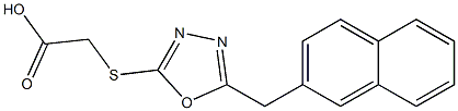 2-{[5-(naphthalen-2-ylmethyl)-1,3,4-oxadiazol-2-yl]sulfanyl}acetic acid Struktur