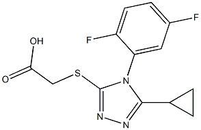 2-{[5-cyclopropyl-4-(2,5-difluorophenyl)-4H-1,2,4-triazol-3-yl]sulfanyl}acetic acid,,结构式
