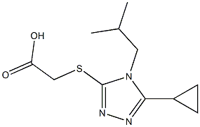 2-{[5-cyclopropyl-4-(2-methylpropyl)-4H-1,2,4-triazol-3-yl]sulfanyl}acetic acid 结构式