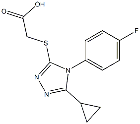 2-{[5-cyclopropyl-4-(4-fluorophenyl)-4H-1,2,4-triazol-3-yl]sulfanyl}acetic acid,,结构式