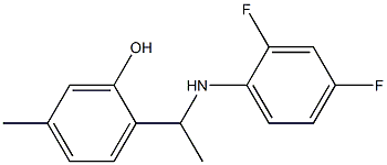 2-{1-[(2,4-difluorophenyl)amino]ethyl}-5-methylphenol Struktur