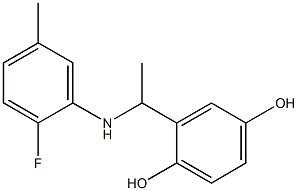 2-{1-[(2-fluoro-5-methylphenyl)amino]ethyl}benzene-1,4-diol Structure