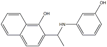 2-{1-[(3-hydroxyphenyl)amino]ethyl}naphthalen-1-ol 化学構造式