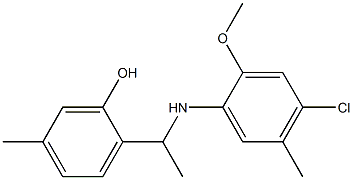 2-{1-[(4-chloro-2-methoxy-5-methylphenyl)amino]ethyl}-5-methylphenol 结构式