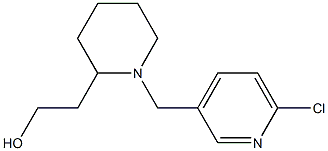 2-{1-[(6-chloropyridin-3-yl)methyl]piperidin-2-yl}ethan-1-ol 化学構造式