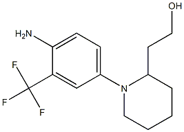 2-{1-[4-amino-3-(trifluoromethyl)phenyl]piperidin-2-yl}ethanol 结构式