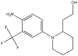 2-{1-[4-amino-3-(trifluoromethyl)phenyl]piperidin-2-yl}ethanol,,结构式