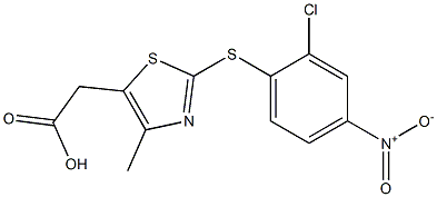 2-{2-[(2-chloro-4-nitrophenyl)sulfanyl]-4-methyl-1,3-thiazol-5-yl}acetic acid,,结构式
