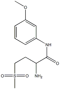 2-amino-N-(3-methoxyphenyl)-4-(methylsulfonyl)butanamide 结构式