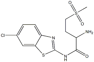 2-amino-N-(6-chloro-1,3-benzothiazol-2-yl)-4-methanesulfonylbutanamide Structure