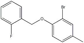 2-bromo-1-[(2-fluorophenyl)methoxy]-4-methylbenzene Struktur