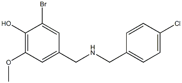 2-bromo-4-({[(4-chlorophenyl)methyl]amino}methyl)-6-methoxyphenol 化学構造式