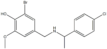 2-bromo-4-({[1-(4-chlorophenyl)ethyl]amino}methyl)-6-methoxyphenol Structure