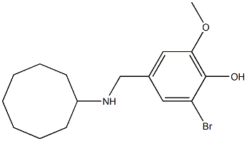 2-bromo-4-[(cyclooctylamino)methyl]-6-methoxyphenol 化学構造式