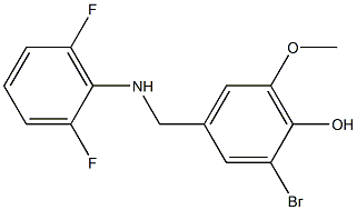 2-bromo-4-{[(2,6-difluorophenyl)amino]methyl}-6-methoxyphenol 化学構造式