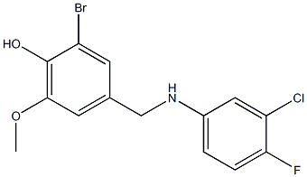 2-bromo-4-{[(3-chloro-4-fluorophenyl)amino]methyl}-6-methoxyphenol Structure