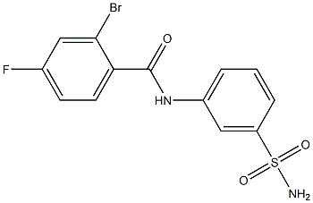 2-bromo-4-fluoro-N-(3-sulfamoylphenyl)benzamide,,结构式