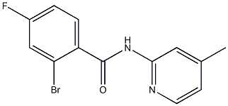 2-bromo-4-fluoro-N-(4-methylpyridin-2-yl)benzamide Structure