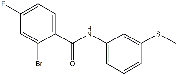 2-bromo-4-fluoro-N-[3-(methylthio)phenyl]benzamide 化学構造式
