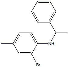 2-bromo-4-methyl-N-(1-phenylethyl)aniline 化学構造式